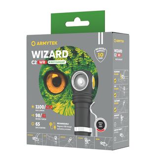 ArmyTek Wizard C2 WR Magnet Weiße und rote LED-Stirnlampe mit Magnethalterung 1100 lm Batterieleistung 3 h 65 g