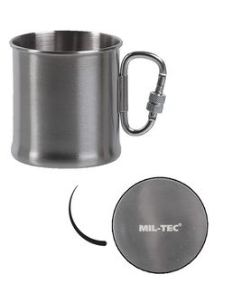 Mil-Tec Becher Edelstahl 250ml mit Karabiner