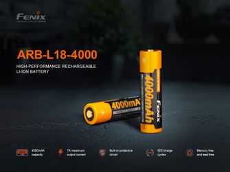 Fenix wiederaufladbare Batterie Fenix 18650 4000 mAh (Li-Ion)