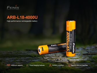 Fenix wiederaufladbare USB-C Batterie Fenix 18650 4000 mAh (Li-Ion)