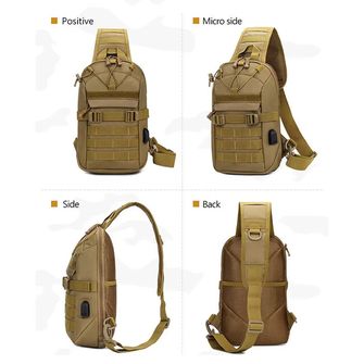 DRAGOWA TACTICAL Oscar Rucksack mit einem Riemen, khaki