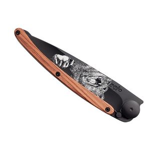 Deejo-Schließmesser Tattoo grizzly black coralwood