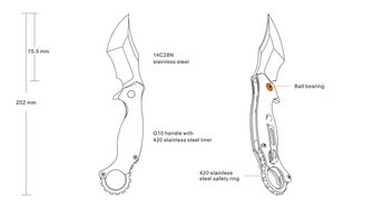 Ruike-Messer P881, schwarz