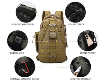 DRAGOWA TACTICAL Ein-Riemen-Rucksack Charlie 20 L, khaki