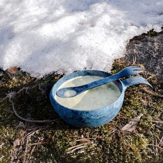 KUPILKA 33 + Spork Set aus Schüssel und Löffel mit Gabel in einem, blau