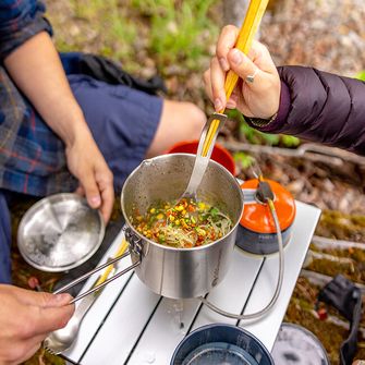 GSI Outdoors Edelstahl Spork mit Holzstäbchen Glacier