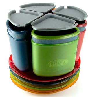 GSI Outdoors Campinggeschirrset für 4 Personen Infinity 4 Person Compact Tableset, Multicolor