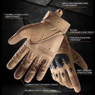 DRAGOWA TACTICAL Taktische Handschuhe Reef, schwarz