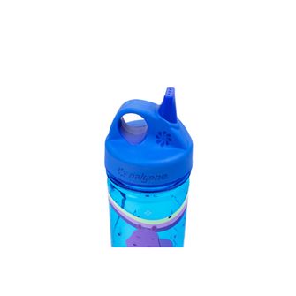 Nalgene Baby Trinkflasche Grip-n-Gulp Sustain 0,35 l mit Deckel blau, musikalisches Nilpferd