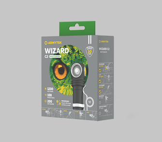 ArmyTek Wizard C2 Magnet Weiße LED-Stirnlampe mit Magnethalterung 1200 lm 4800 h 64 g