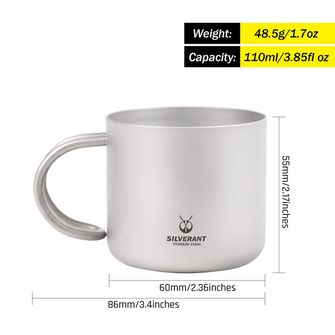 Silverant Titanium Kaffeetasse mit Henkel 110 ml