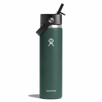 Hydro Flask Breite Thermosflasche mit Mundstück 24 OZ Wide Flex Straw Cap, Tanne