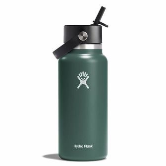 Hydro Flask Breite Thermosflasche mit Mundstück 32 OZ Wide Flex Straw Cap, Tanne
