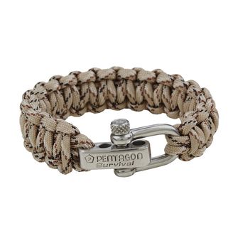 Pentagon Paracord-Armband Khaki Spots, Metallschließe